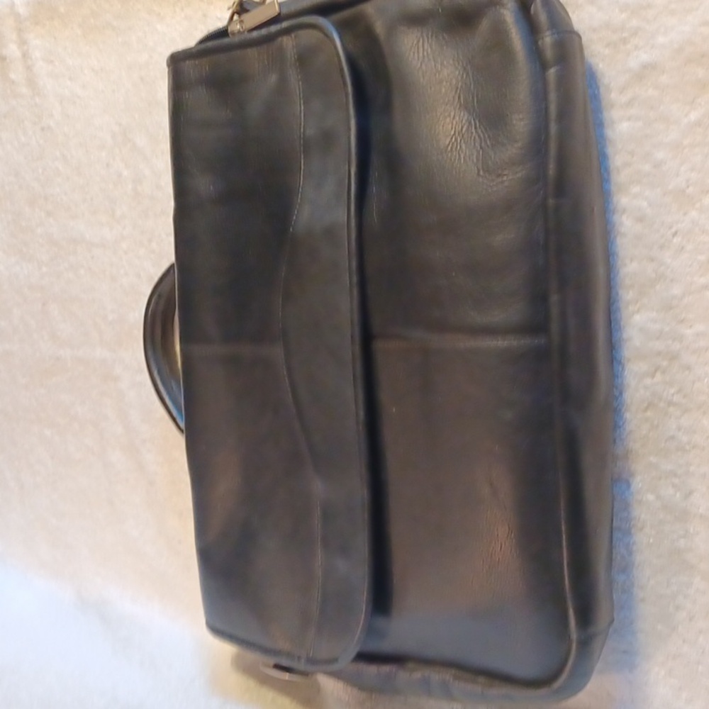 Genuine leather brief case made in Columbia black leather
